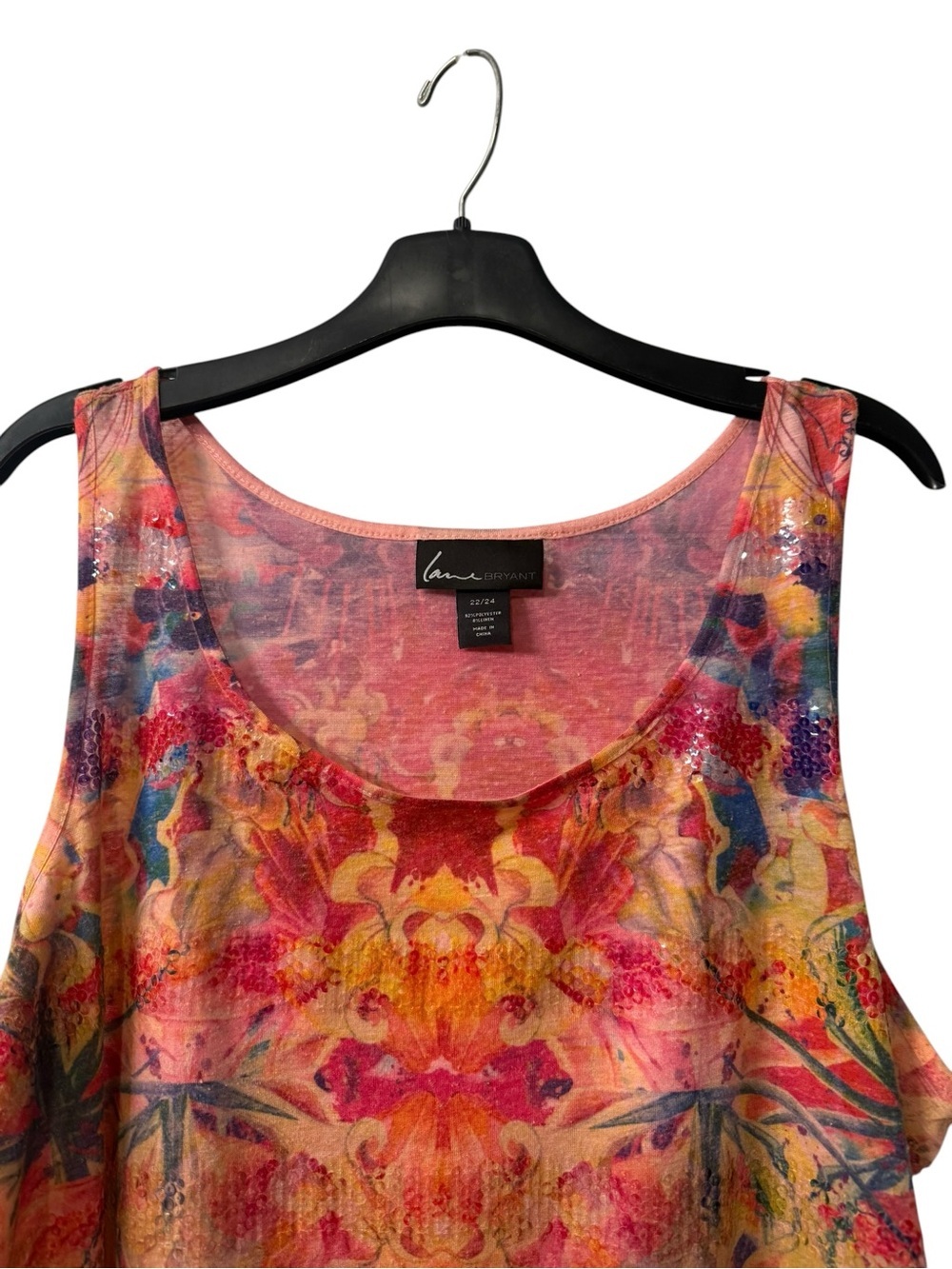 Women’s Lane Bryant sleeveless Multi-Color Scoop Neck Tank top EUC Size 22/24 - Picture 2 of 9